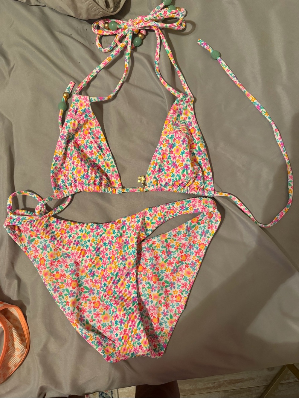 Kulani Kinis Multicolor Floral Triangle Bikini